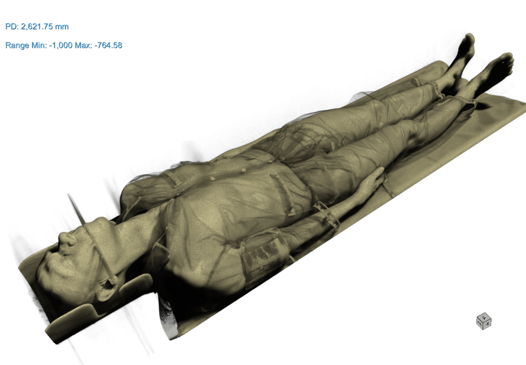 Extracting the first body meshes from the scan data.